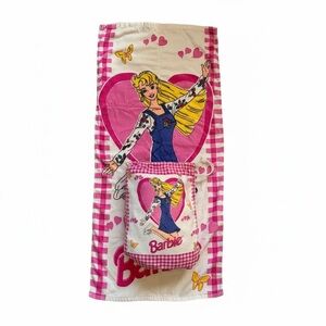 Barbie 90’s Beach Towel with Drawstring Pouch Towel Duo